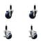 Service Caster 3'' SS Solid Poly Wheel Swivel 1-1/8'' Expanding Stem Caster Set 2 Brakes, 4PK SCC-SSEX20S314-SPUS-2-TLB-2-118 - alternate 1